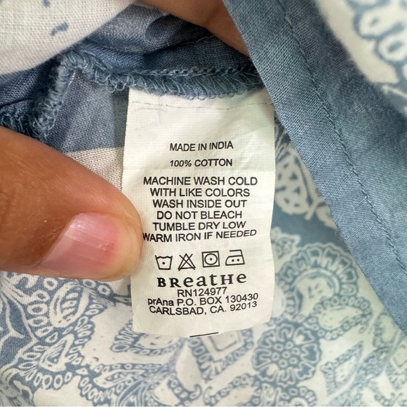 Prana Vintage Bohemian Blue Blouse - Picture 5 of 6